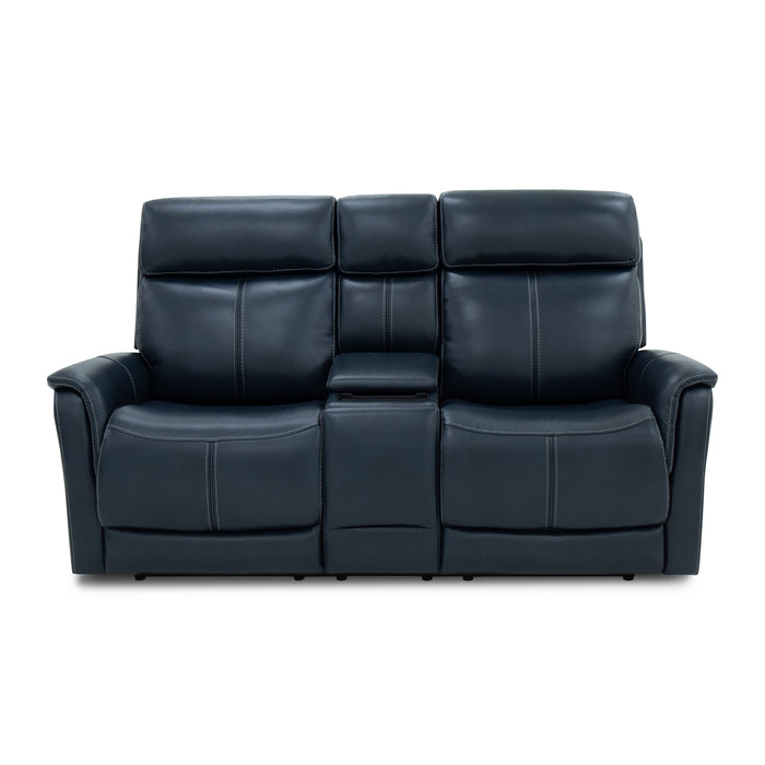View - Power Reclining Loveseat With Console, Power Headrest & Lumbar