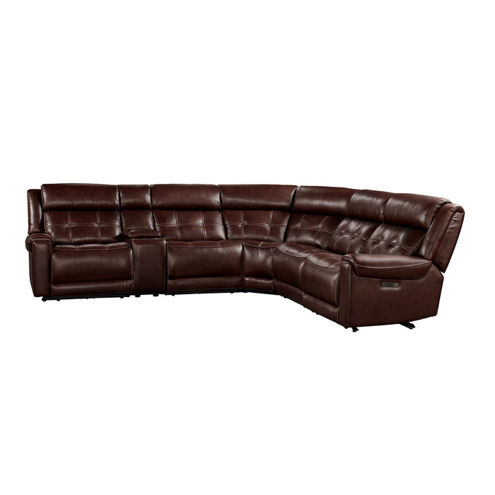 Regis - Dual-Power Sectional - Baron Redwood