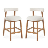 Counter Stool For Kitchen, Dining & Cafe (Set of 2) - Natural / Beige
