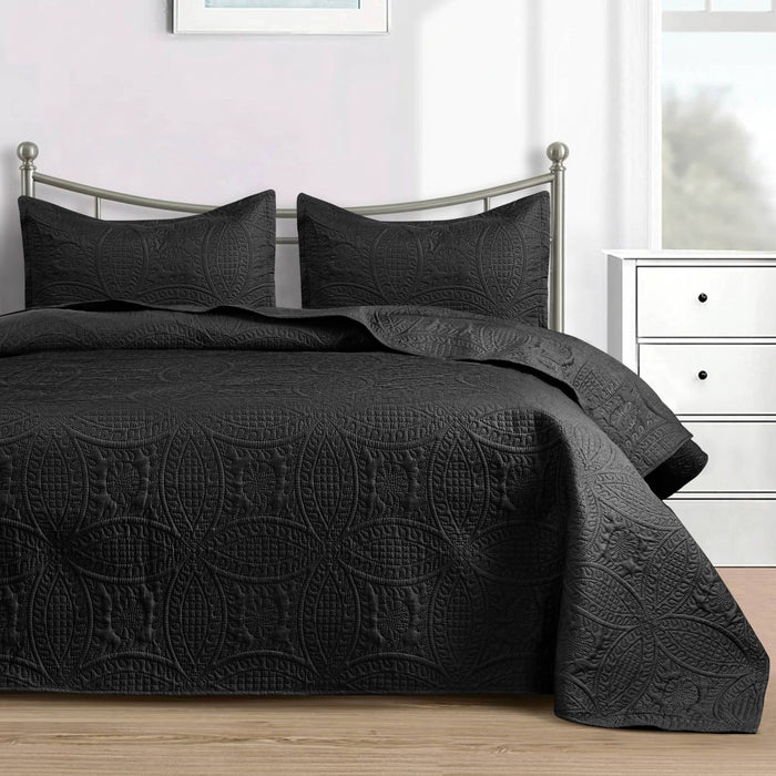 Quilted Bedspread 3 Pc Coverlet Bedding Quilt Set All Season