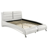 Escalon - 4 Piece Bedroom Set With Paneled Headboard Accents Upholstered - Glossy White