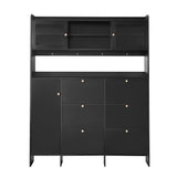On Trend Multifunctional Tipping Bucket Shoe Cabinet With Storage Shelf & 6 Flip Drawers
