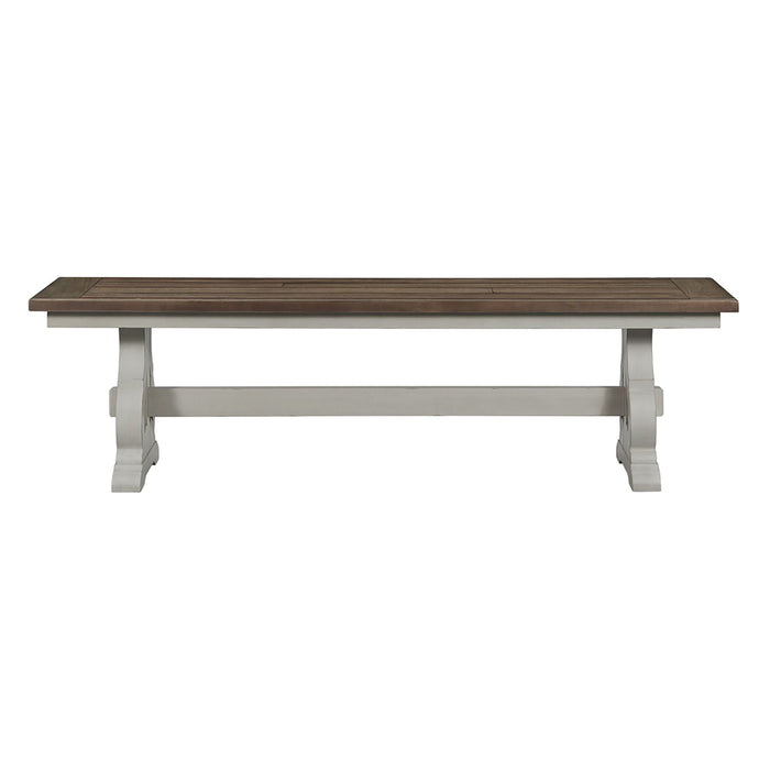 Drake - Dining Bench - Rustic White / French Oak