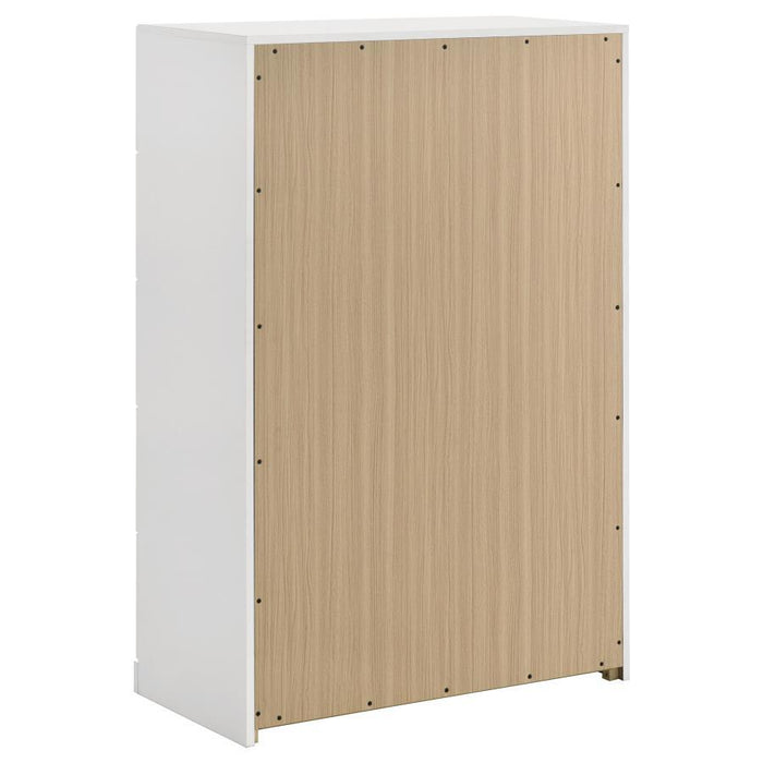 Ines - 5-Drawer Bedroom Chest Of Drawers - White High Gloss