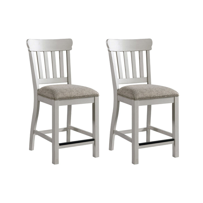 Drake - Slat Stool - Rustic White / French Oak