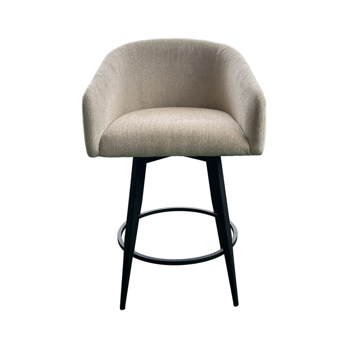Metal Base Barstools - Barstool With Barrel Seat - Champagne