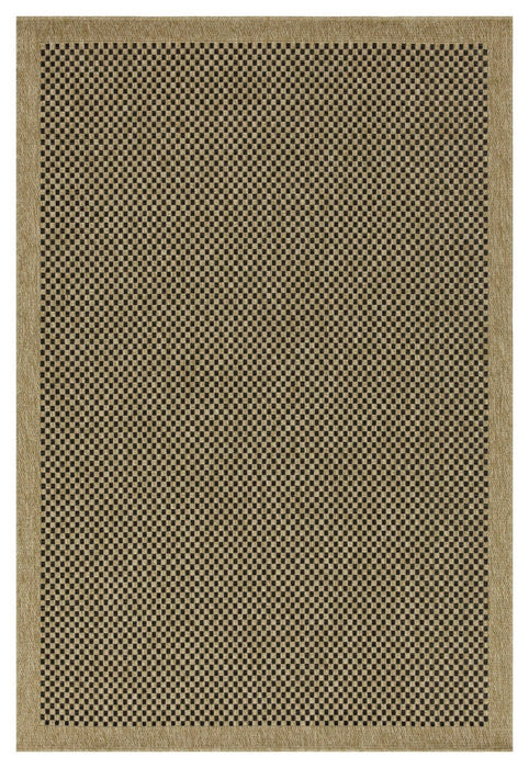 Earth - 5'3" X 7'3" Indoor, Outdoor Area Rug, Polypropylene - Jute / Black