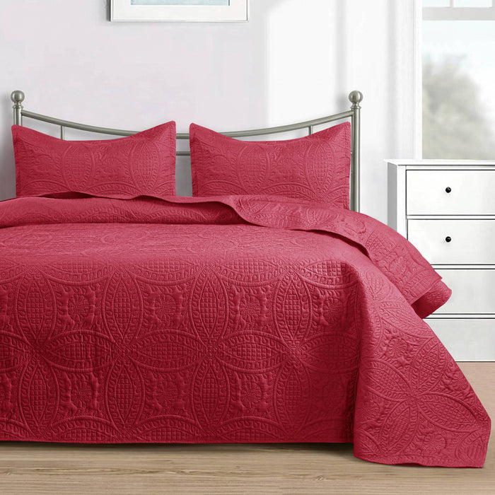 Quilted Bedspread 3 Pc Coverlet Bedding Quilt Set All Season