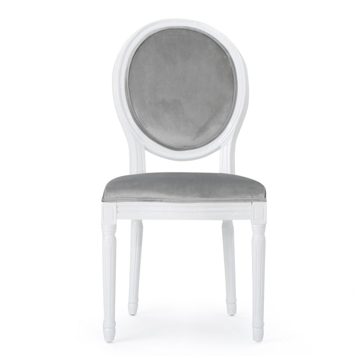 French Country Dining Chair Set With Round Backrest