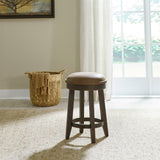 Paradise Valley - Upholstered Console Stool - Saddle Brown