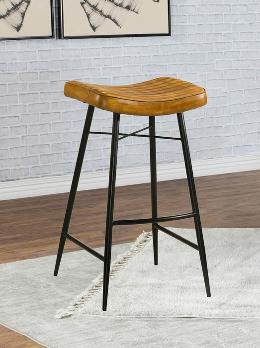 Bayu Leather Upholstered Bar Stool Antique Camel (Set of 2)