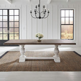 River Place - Trestle Table - Riverstone White & Tobacco