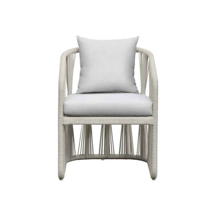 Alexa - Outdoor Dining Side Arm Chair - White