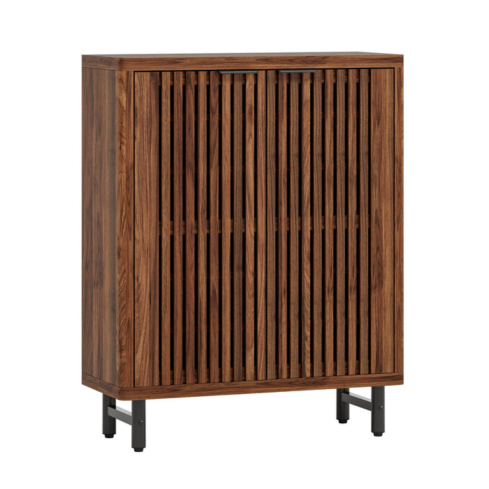 6 Tier Shoe Cabinet With Louvered Doors