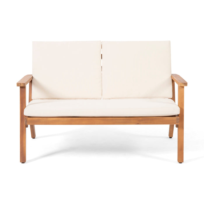 Serenit - 2 Piece Patio Set With Cushions, Loveseat And Coffee Table - Beige / Brown