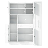 Large Kitchen Pantry Storage Cabinet Cupboard With Pull Out Side Cabinet