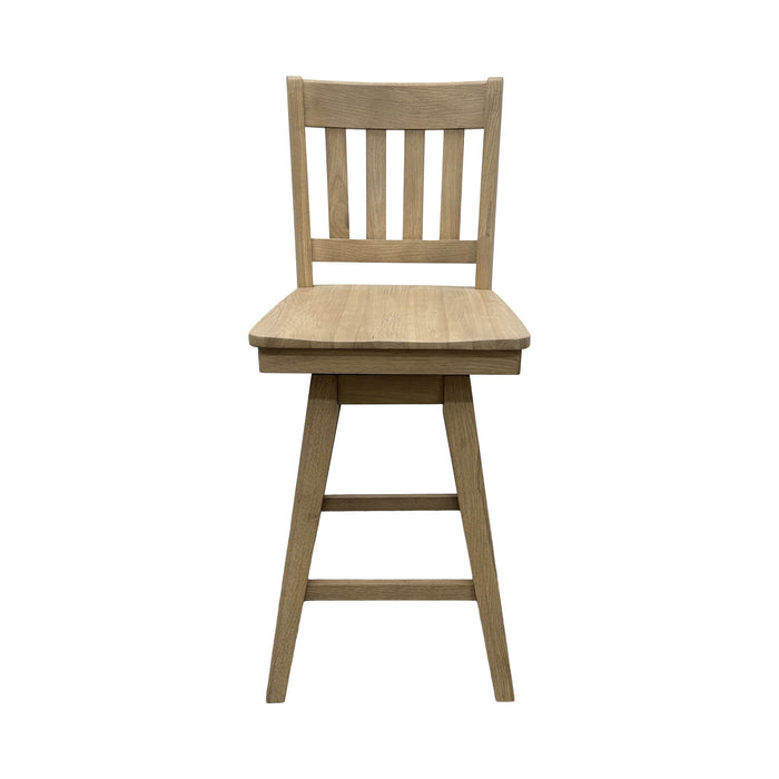 Wooden Barstool With Slat Back