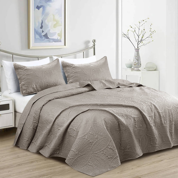 Quilted Bedspread 3 Pc Coverlet Bedding Quilt Set All Season