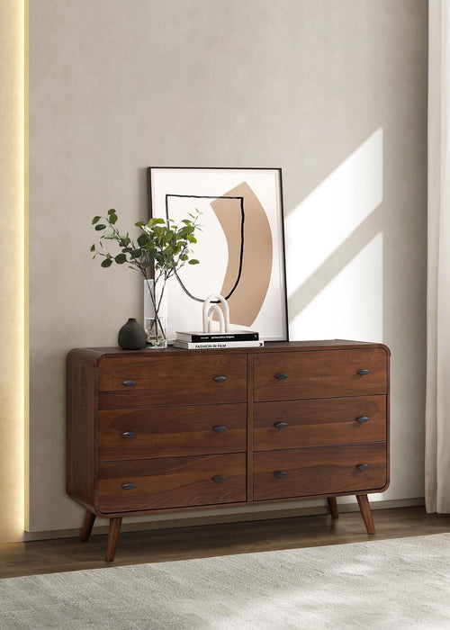 Robyn 6-drawer Bedroom Dresser Dark Walnut
