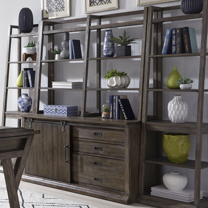 Stone Brook - Jr Executive Credenza Set - Dark Brown