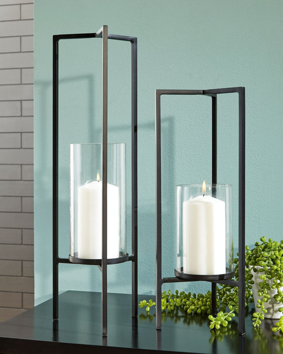 Ginette - Black - Candle Holder Set (Set of 2)