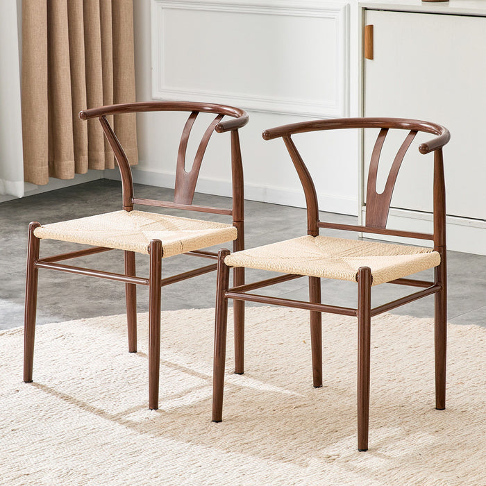 Wesborn - Y Shaped Medieval Armchair For Dining Table (Set of 2) - Brown