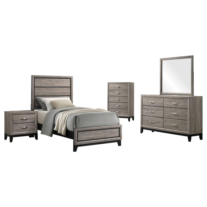 Watson 5-piece Wood Twin Bedroom Set Light Taupe