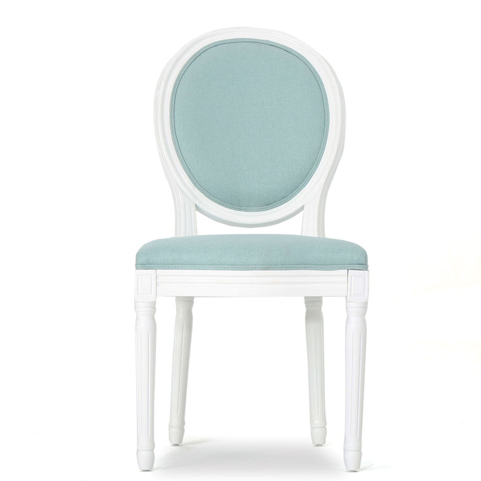 French Country Dining Chair Set With Round Backrest