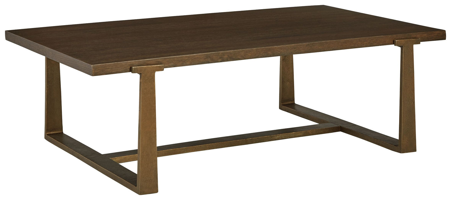 Balintmore - Brown / Gold Finish - Rectangular Cocktail Table