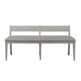 Farmhouse Reimagined - Upholstered Bench - Antique White / Chestnut Tops