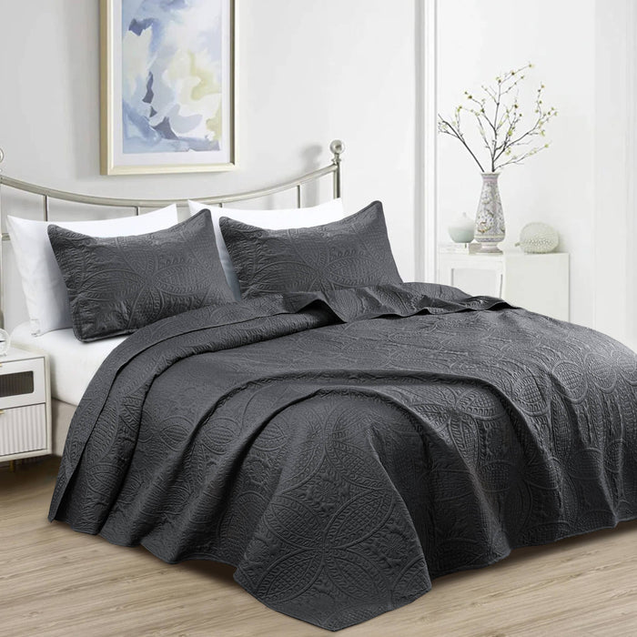 Quilted Bedspread 3 Pc Coverlet Bedding Quilt Set All Season