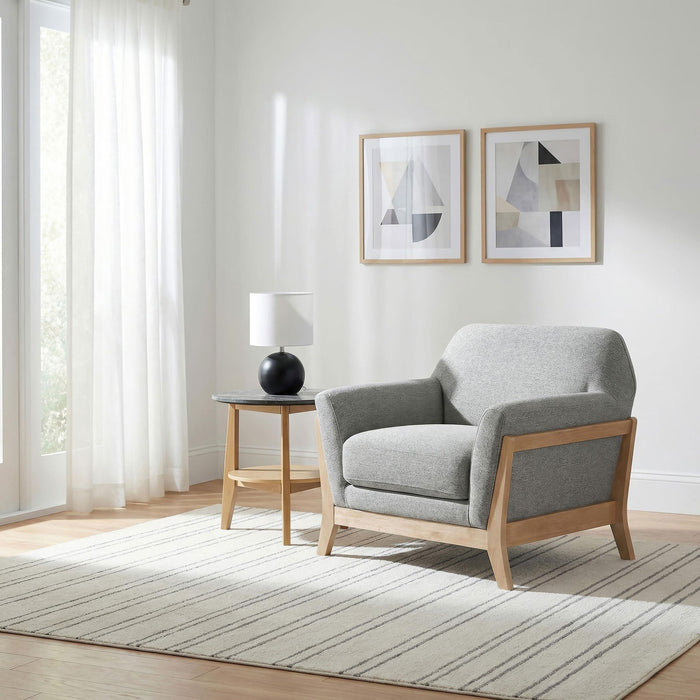 Vaughn Fabric Upholstered Flared Arm Accent Chair Grey