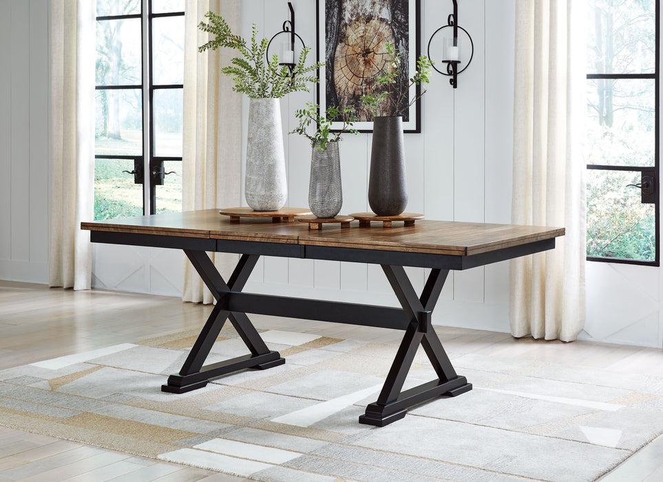 Wildenauer - Brown / Black - Rectangular Dining Extension Table