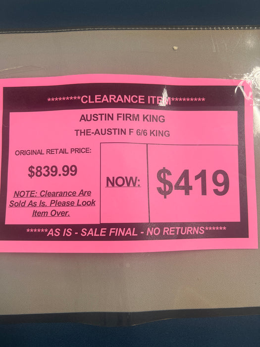 Austin firm king mattress