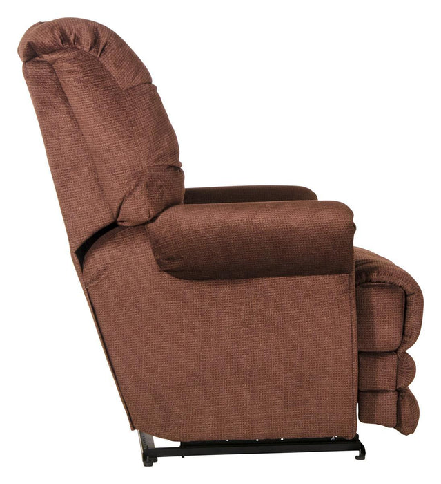 Catnapper Malone Lay Flat Recliner with Extended Ottoman in Merlot