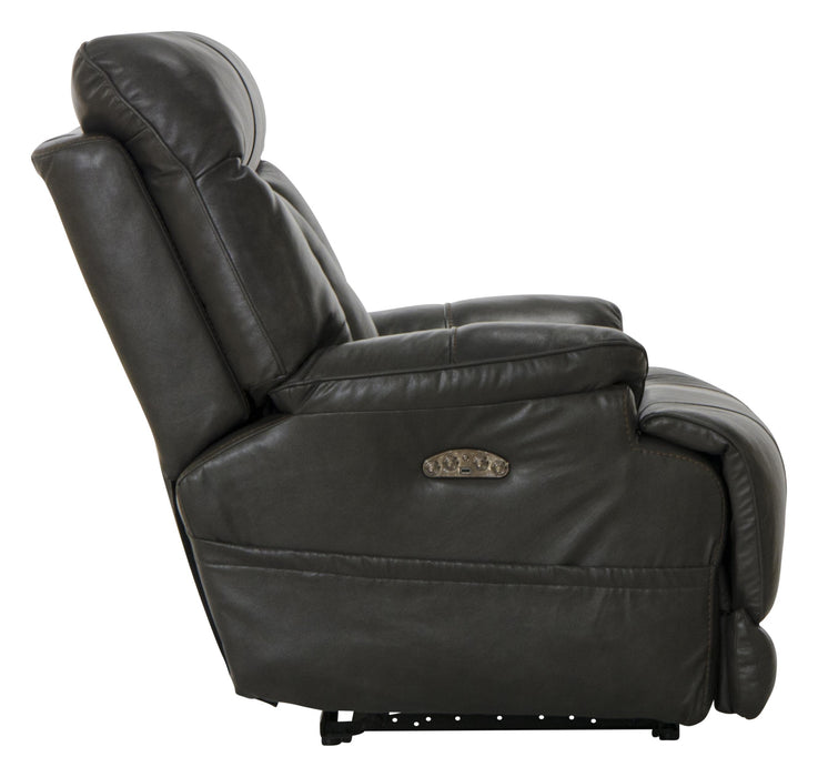 Naples Leather Power Lay Flat Recliner with Power Adjustable Headrest and Extra Extension Footrest