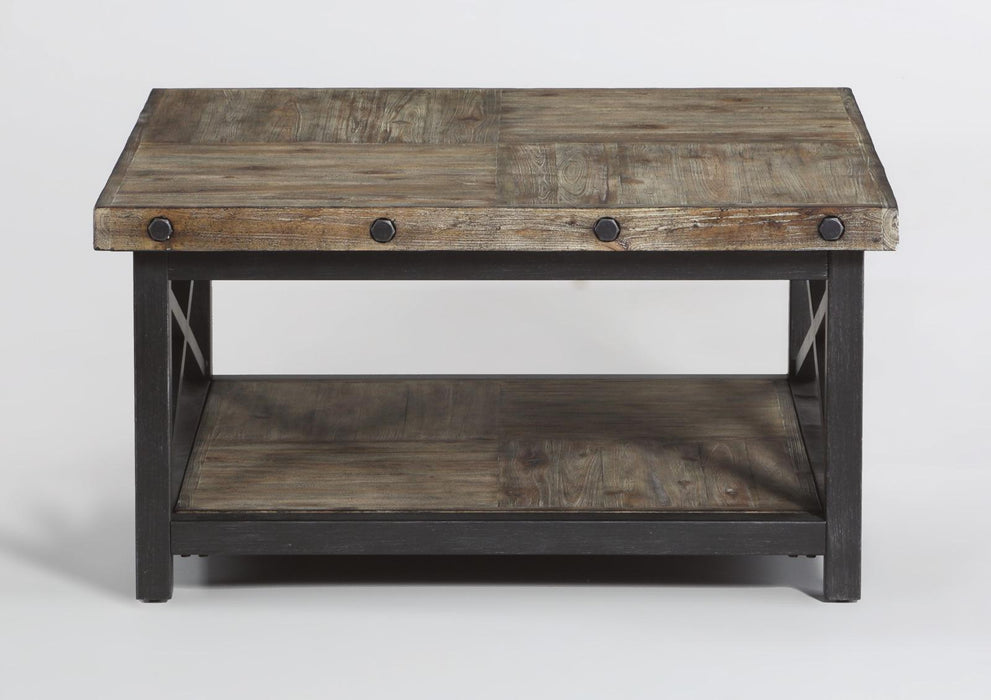 Flexsteel Carpenter Square Cocktail Table in Rustic Gray