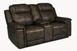 Flexsteel Latitudes Kingsley Leather Power Reclining Loveseat w/Console & Power Headrests image