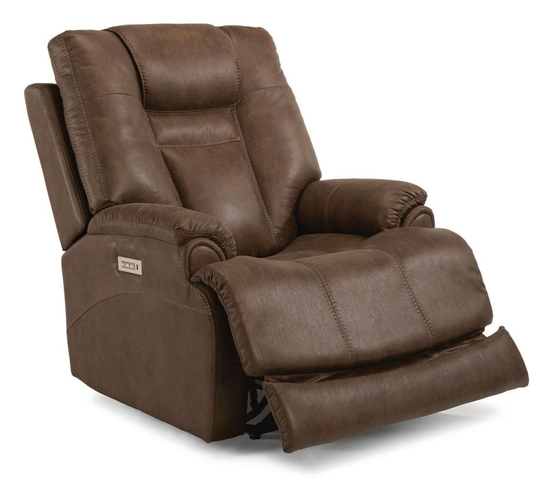 Flexsteel Marley Power Recliner with Power Headrest and Lumbar