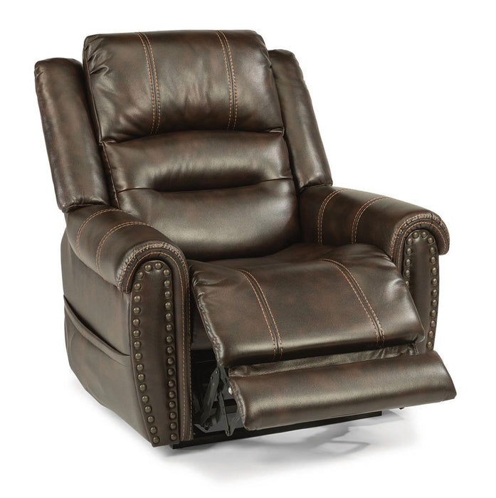 Flexsteel Oscar Power Recliner with Power Headrest and Lumbar