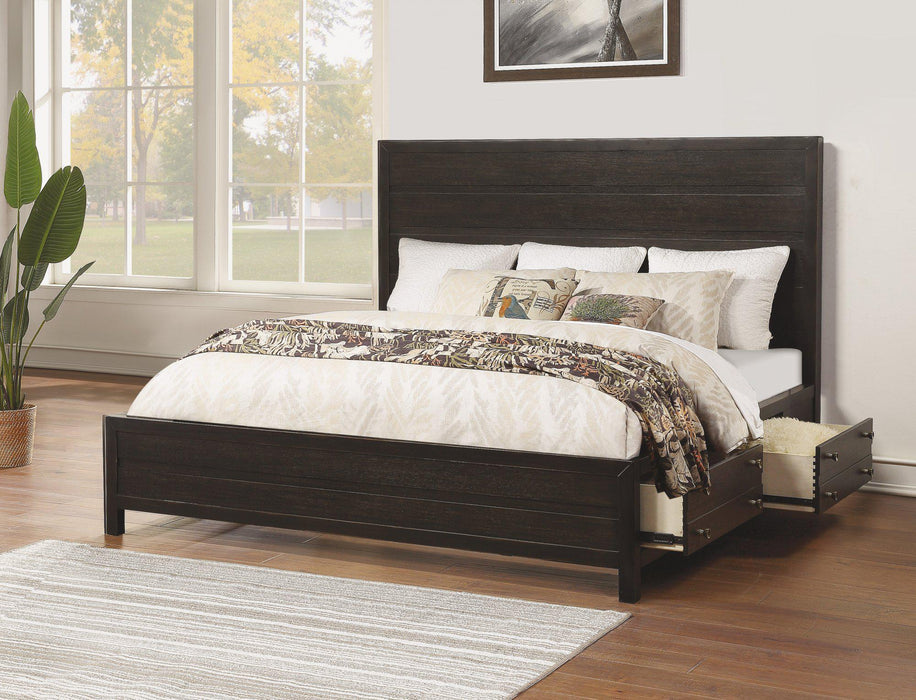 Flexsteel Wynwood Cologne King Storage Bed in Dark Brown