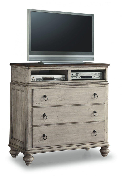 Flexsteel Wynwood Plymouth Media Chest in Whitewash Wood image