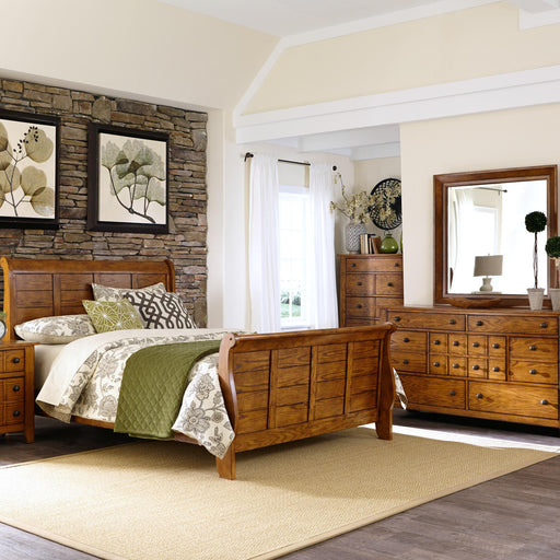 Grandpas Cabin Queen Sleigh Bed, Dresser & Mirror, Nightstand image