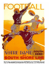 Notre Dame Football Passing Poster