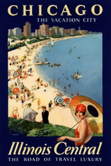 Chicago Beach and Skylines Poster