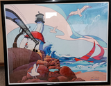 Lighthouse Windswept Poster