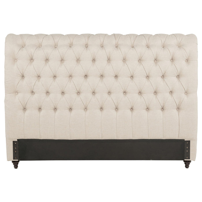 Devon 57-inch Upholstered Eastern King Headboard Beige