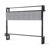 Adjustable Height Reversible Headboard With Storage Shelf, LED Lights & USB Charging Station