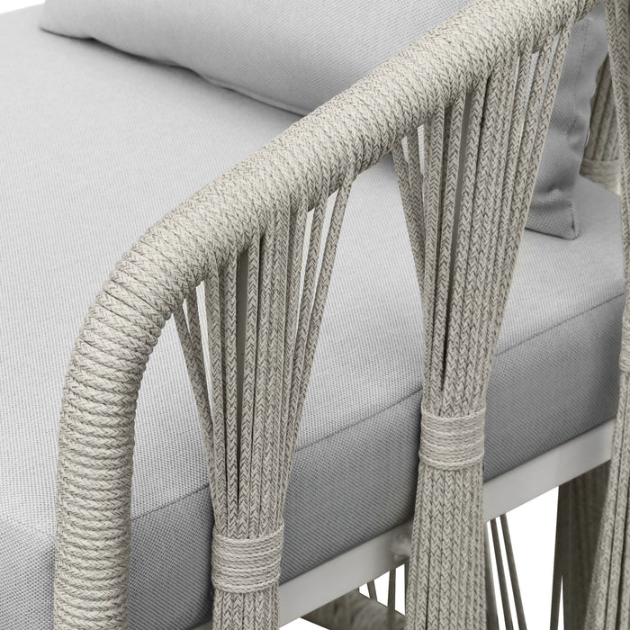 Alexa - Outdoor Dining Side Arm Chair - White