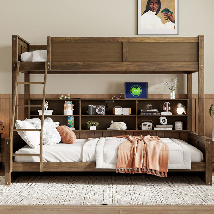 Bunk Bed With Storage Cabinets And USB Ports